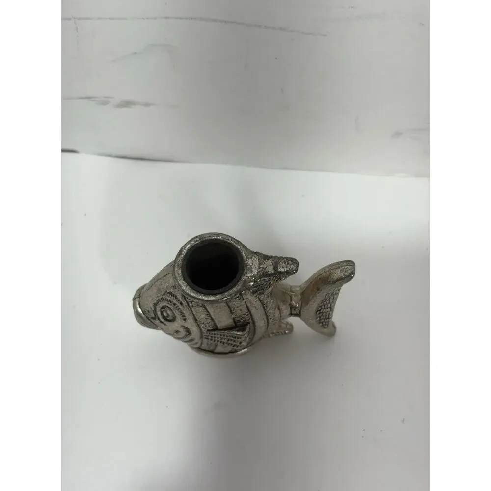 Silver‎ Plated / Pewter? Fish Holder Ocean Theme Mexican Figurine Figure Decor
